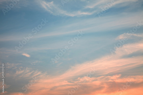 Fototapeta Naklejka Na Ścianę i Meble -  Sky clouds sunset. Pastel colors style.