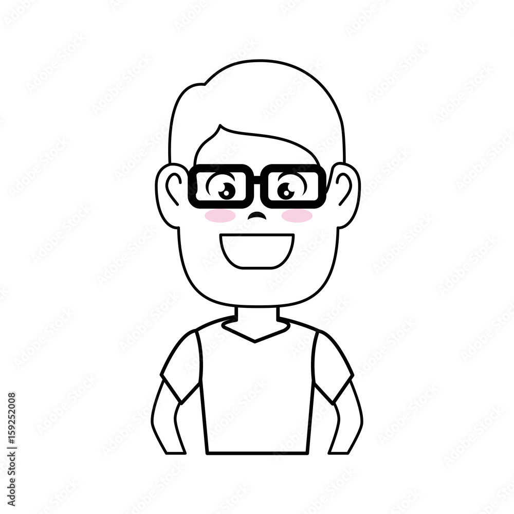 cartoon man wearing glasses icon over white background vector illustration cartoon man wearing glasses icon over white background vector illustration