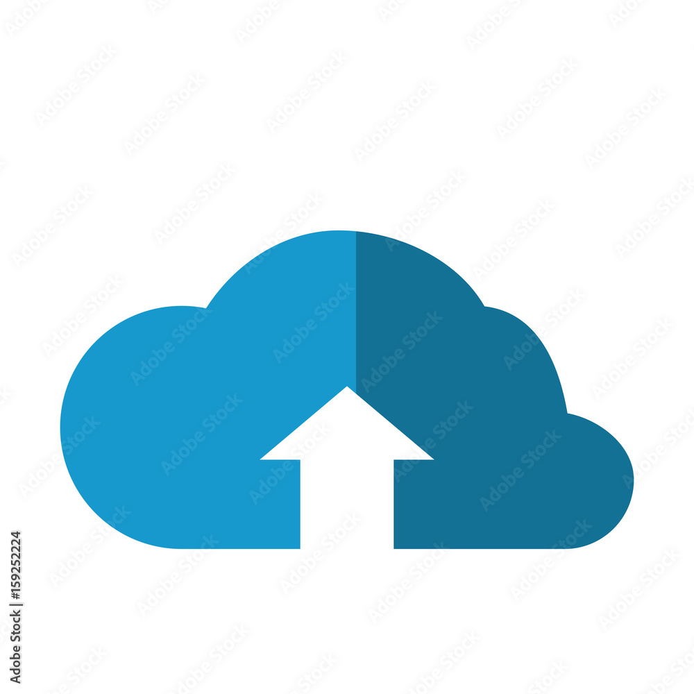 cloud storage with upload arrow icon over white background colorful design vector illustration cloud storage with upload arrow icon over white background colorful design vector illustration