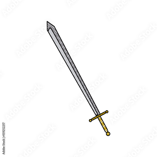 medieval sword weapon of costume halloween icon vector illustration