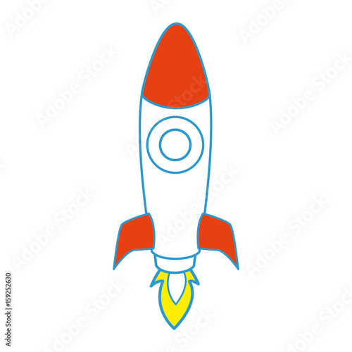 space rocket icon over white background colorful design vector illustration