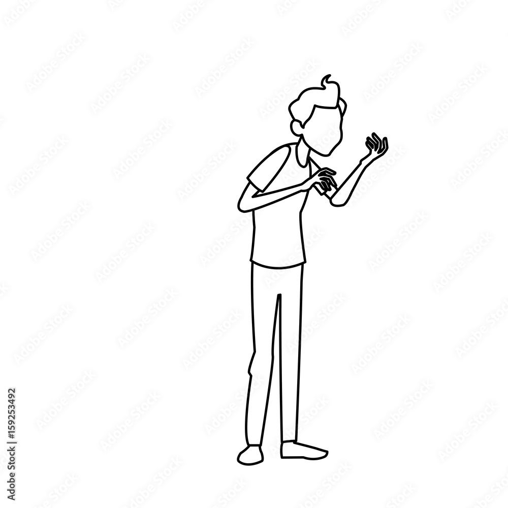 cartoon man sick with flu patient image vector illustration