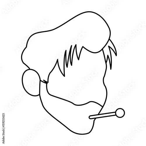 young man with a thermometer in his mouth wrapped in blanket vector illustration photo