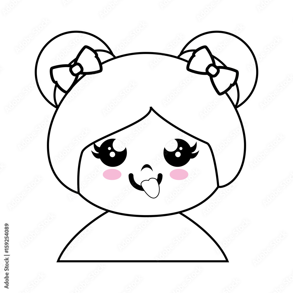 kawaii japanese girl icon over white background vector illustration kawaii japanese girl icon over white background vector illustration