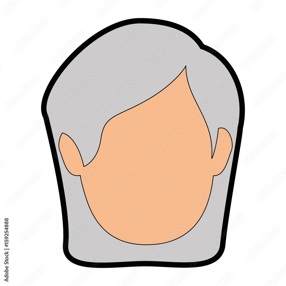 old woman face icon over white background colorful design vector illustration