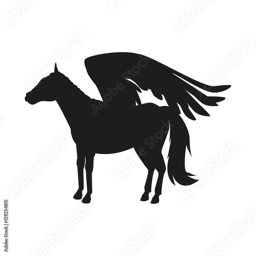 winged horse pegasus or flying mustang mascot vector illustration