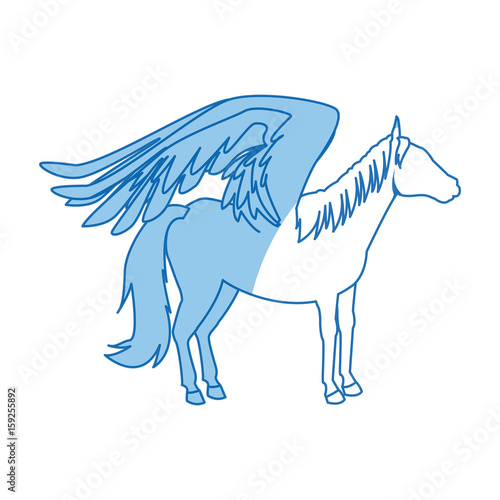 legendary winged horse from greek mythology pegasus vector illustration