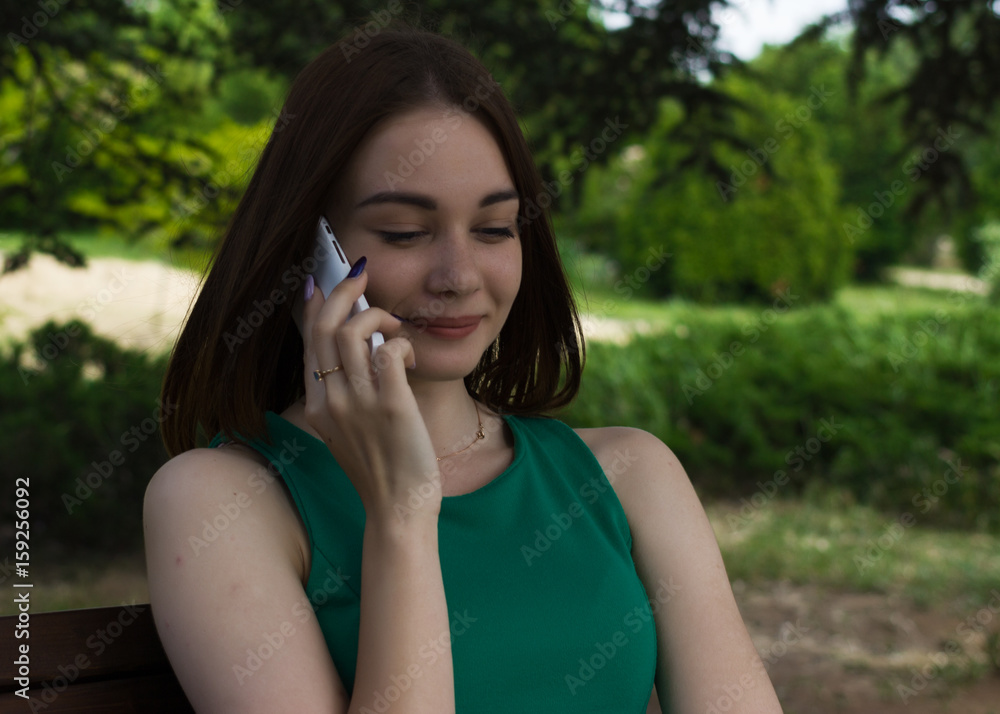 Young pretty girl, smartphone, outdoor Young pretty girl, smartphone, outdoor