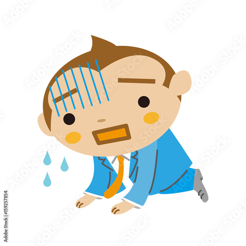 がっかりして泣く男性