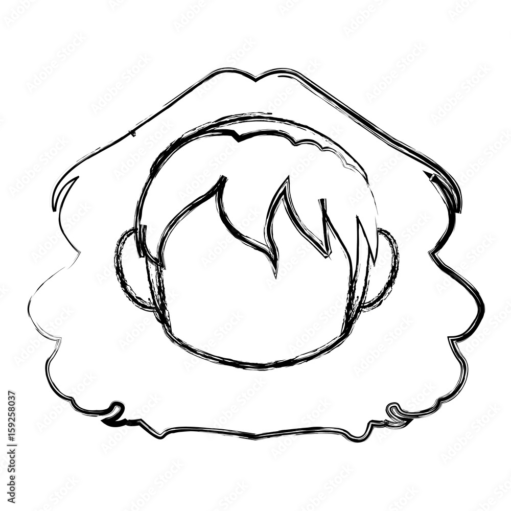 chibi anime girl avatar contour default vector illustration chibi anime girl avatar contour default vector illustration