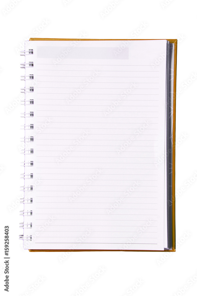 Lined blank notebook with spiral isolated on white background. Lined blank notebook with spiral isolated on white background.