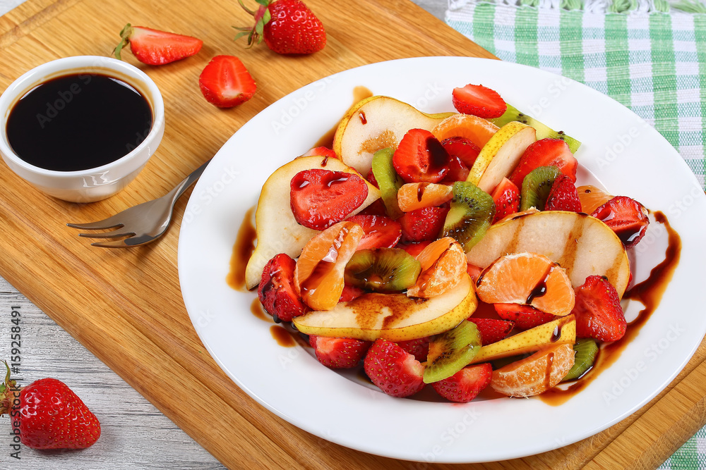 strawberry, kiwi fruit, pear, mandarin salad strawberry, kiwi fruit, pear, mandarin salad