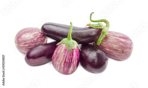 Purple eggplants and Graffiti eggplants on a light background