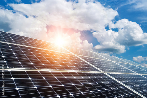 Solar panel, photovoltaic, alternative electricity source - selective focus, cop Fototapet