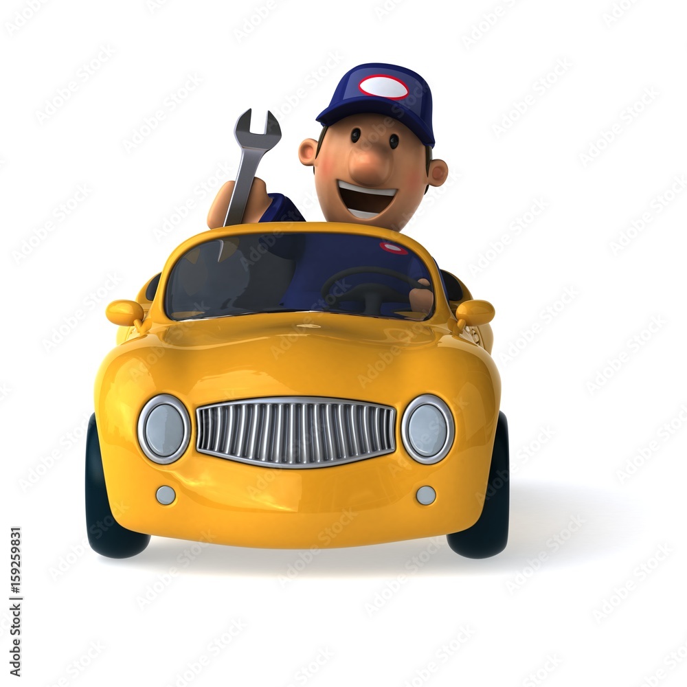 Fun mechanic - 3D Illustration Fun mechanic - 3D Illustration