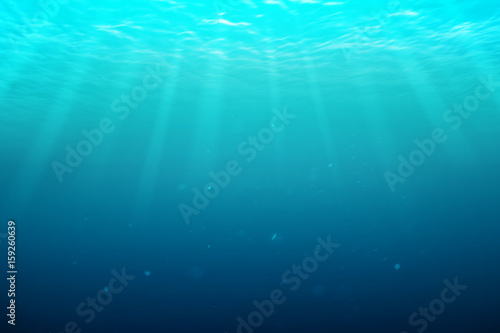 Underwater blue natural with sunray background