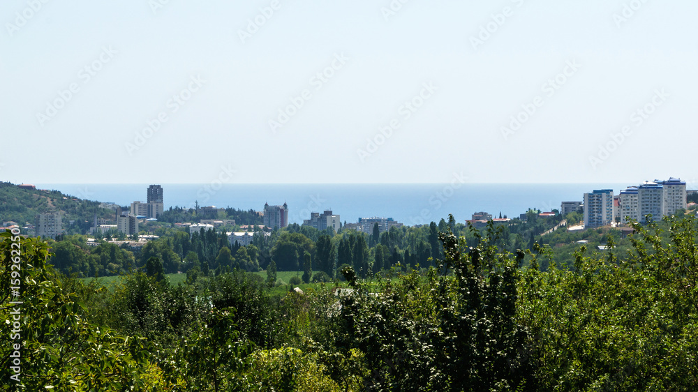 cityscape Alushta view on the black sea