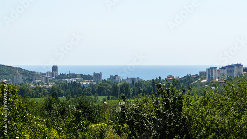 cityscape Alushta view on the black sea