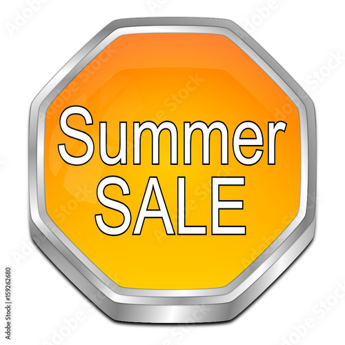 Summer Sale Button - 3D illustration