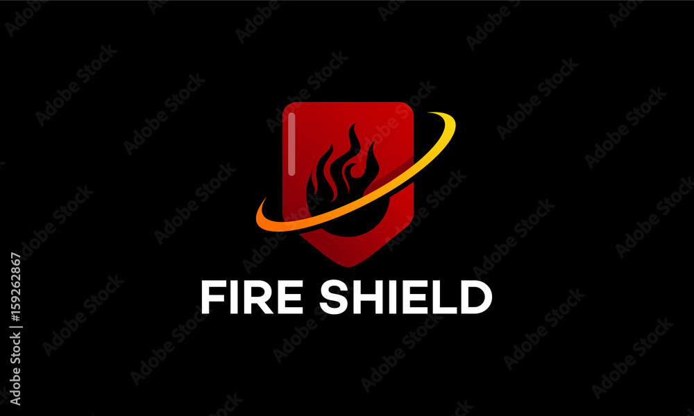 Modern Fire Shield logo template designs