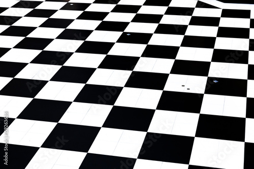 Top view, Close up on the empty floor is chessboard pattern, Abstract background. illustration wallpaper.