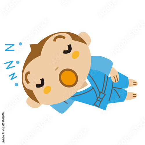 居眠りをする男性