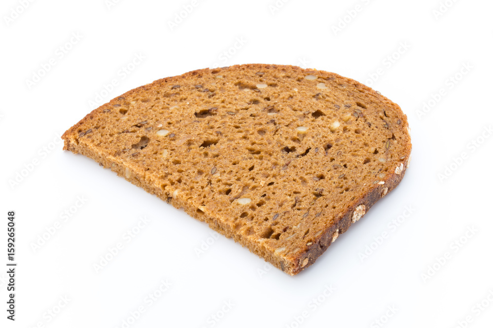 Slices of rye bread isolated on white background. Slices of rye bread isolated on white background.