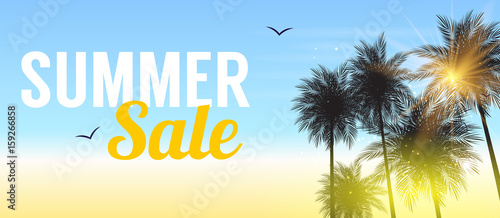 Summer Sale Banner Template for your Business. Vector Illustrati