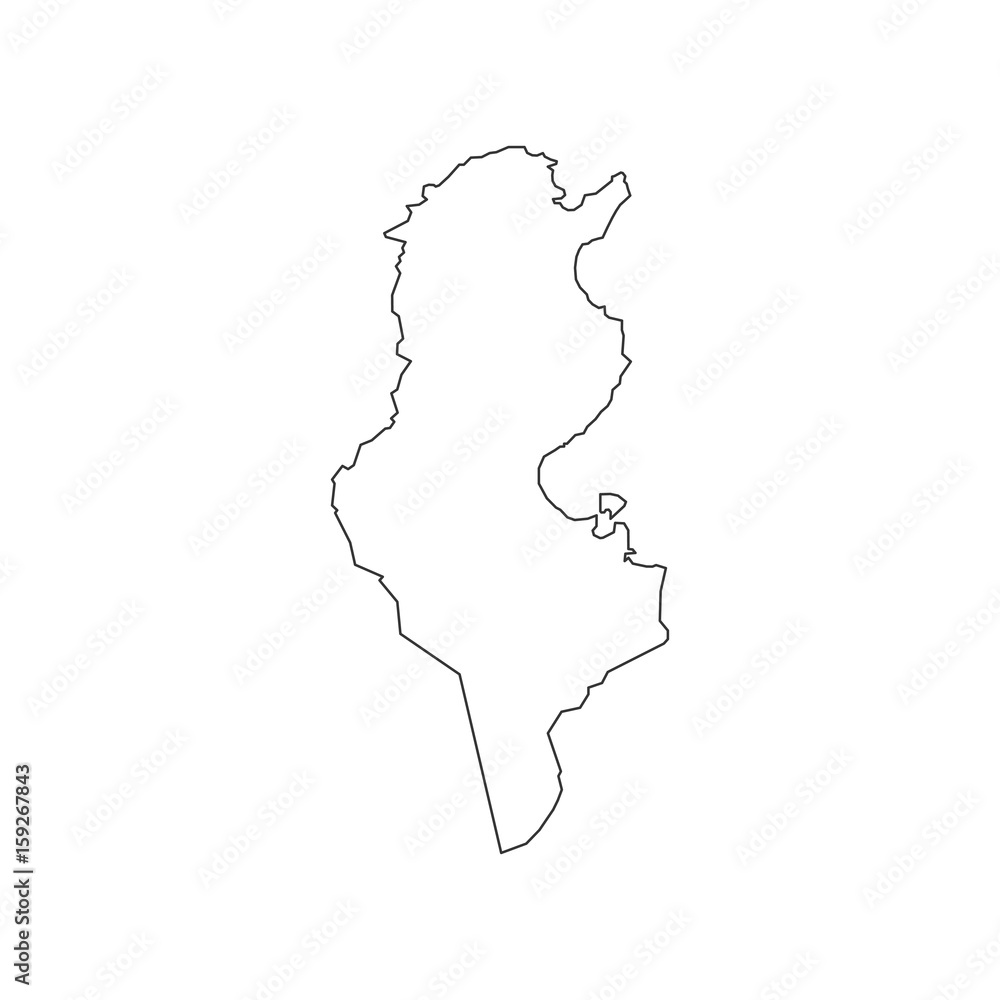 Tunisia map silhouette