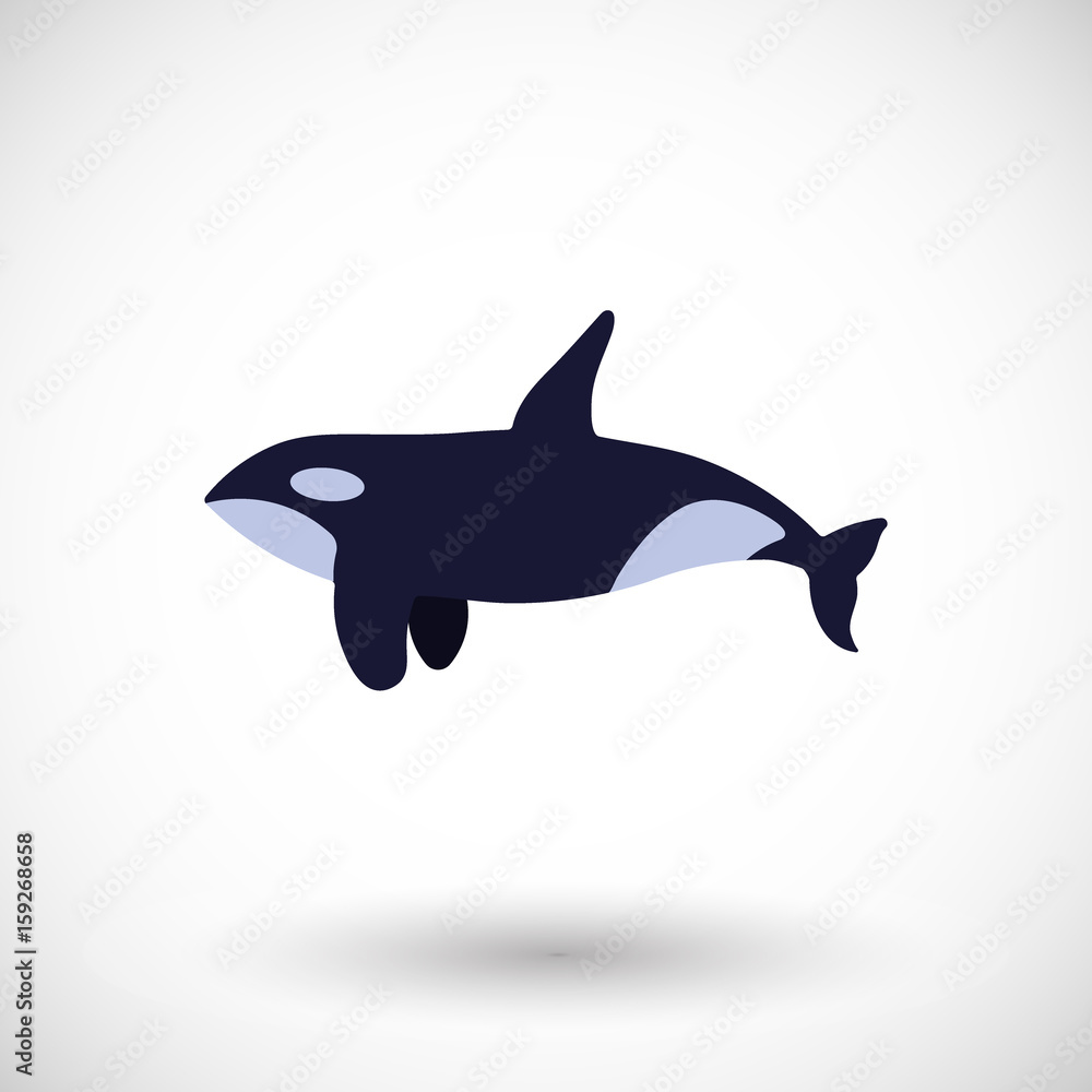 Obraz premium Killer whale vector flat icon