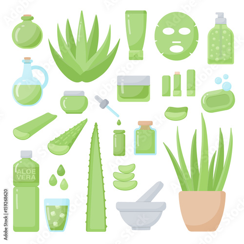 Spa and aromatherapy flat vector icons set
