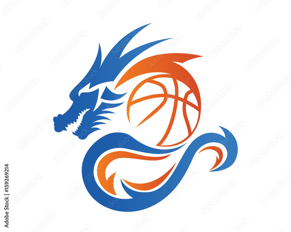 Modern Confidence Animal Sport Illustration Logo - Basketball Dragon Symbol  Stock Vector | Adobe Stock