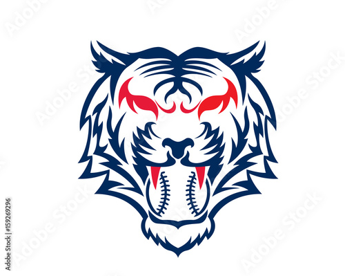 Modern Confidence Animal Sport Illustration Logo -   Baseball Tiger Symbol
