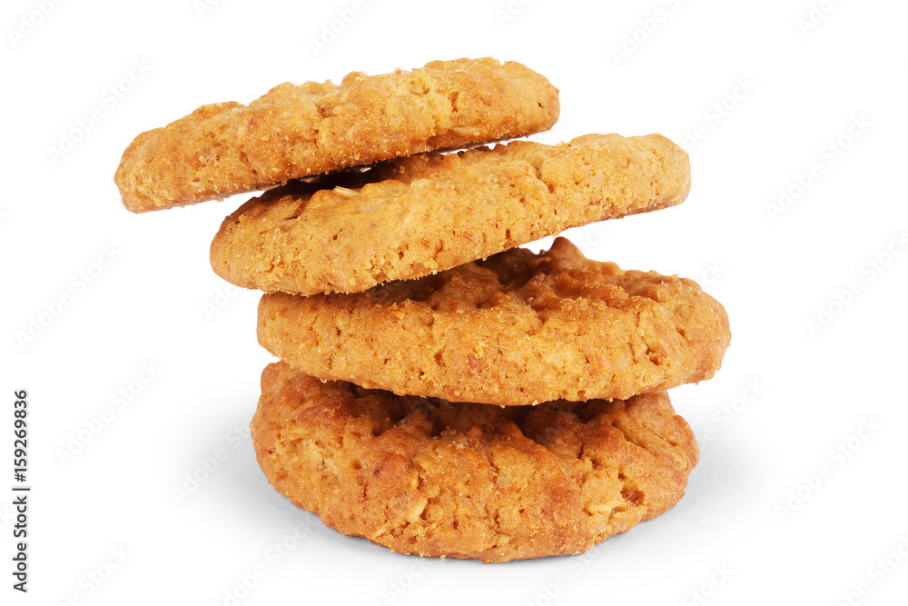 Oat cookie isolated on white background Oat cookie isolated on white background