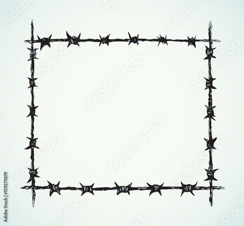 Barbed wire. Vector drawing