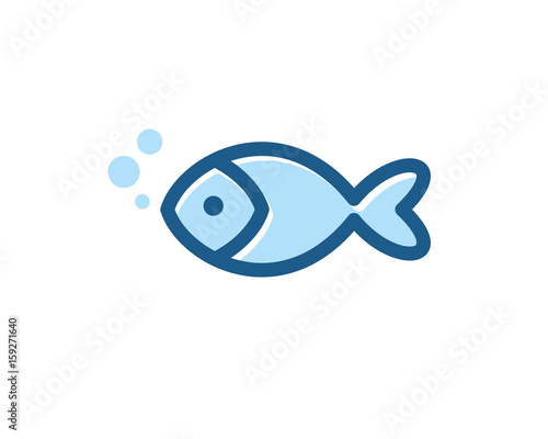 Modern Fish Symbol Logo - Delicious Fish Chips Symbol