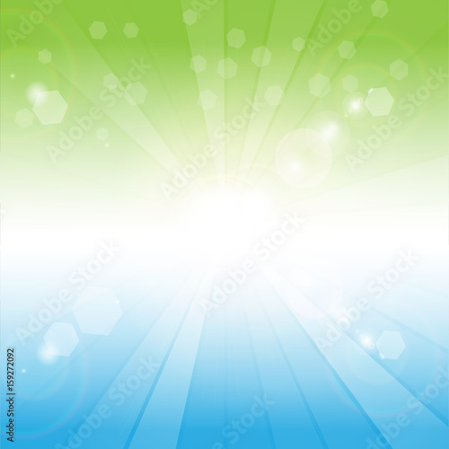 Vector illustration of summer abstract green and blue colors background