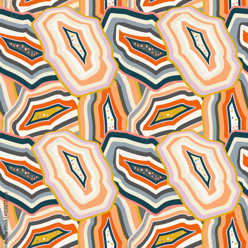 Vector seamless pattern with agate stones.