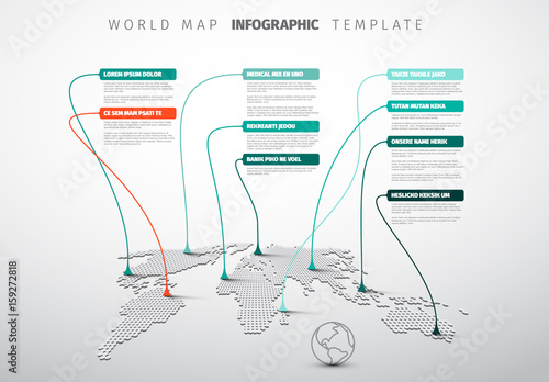 World map infographic template