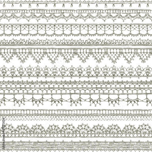 Vector lacy crochet seamless pattern.