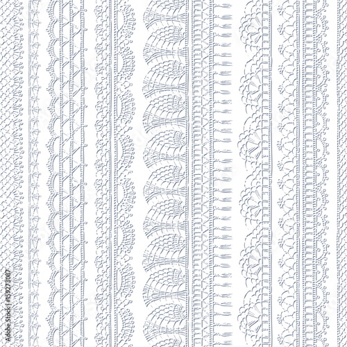 Vector white croched seamless pattern.