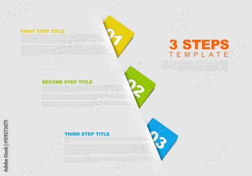 One two three - vector progress template
