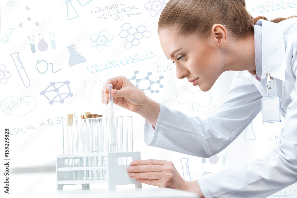 woman scientist working at laboratory woman scientist working at laboratory
