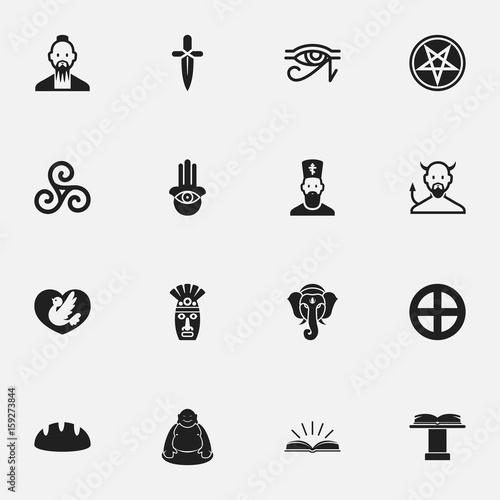 Set Of 16 Editable Dyne Icons. Includes Symbols Such As Baguette, Satan, Feng  ShUI And More. Can Be Used For Web, Mobile, UI And Infographic Design.  Stock Vector | Adobe Stock