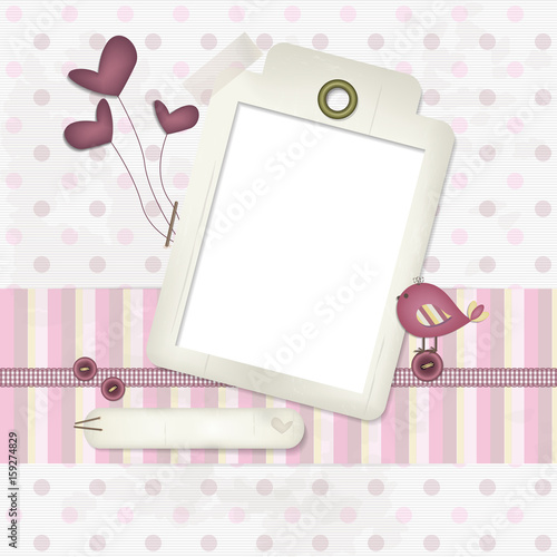 Baby scrapbooking background - place you photo and text