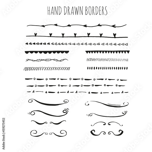 Collection of handdrawn borders