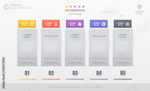 Infographics design template with icons, process diagram, vector eps10 illustration