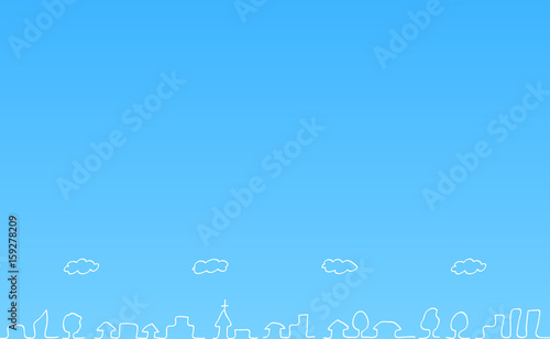 手描き　街並み