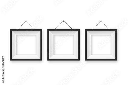 Vector realistic isolated white frames on the white background for decoration and corporate identity design.