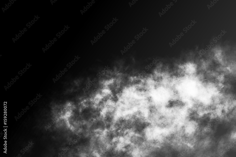 Vector realistic isolated smoke effect on the dark background. Realistic fog or cloud for decoration. Vector realistic isolated smoke effect on the dark background. Realistic fog or cloud for decoration.